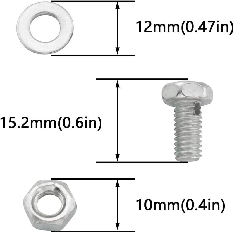 DGHAOP 8Pcs Brake Cable Regulator Clamp 26 Square Head Sliver Lock Screw Bolt Locking Screw with Nuts for Bicycle Power Bike Mountain Bike Brake Line - Image 2